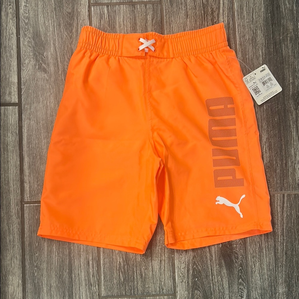 Puma Kids Orange Swim Trunks